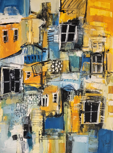 Télégramme informel  XVII- Gouache sur bristol 23 x 17 cm