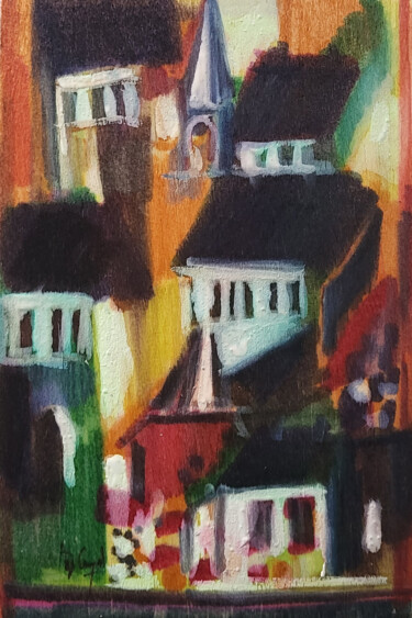 Mémoires de là-bas I - Feutre sur balsa 15 x 10 cm