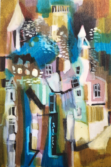 Mémoires de là-bas  VI - Feutre sur balsa 15 x 10 cm