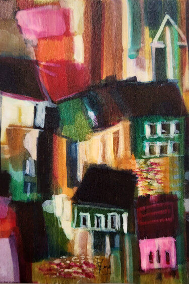 Mémoires de là-bas VII- Feutre sur balsa 15 x 10 cm