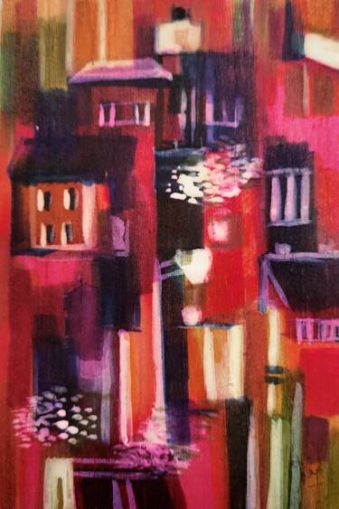 Mémoires de là-bas VIII  - Feutre sur balsa 15 x 10 cm