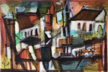 Mémoires de là-bas IX - Feutre sur balsa 15 x 10 cm