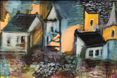 Mémoires de là-bas  X- Feutre sur balsa 15 x 10 cm