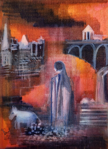 Mémoires de là-bas XIX - Feutre sur balsa 15 x 10 cm