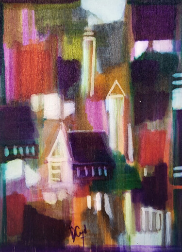 Mémoires de là-bas XXIII  - Feutre sur balsa 15 x 10 cm