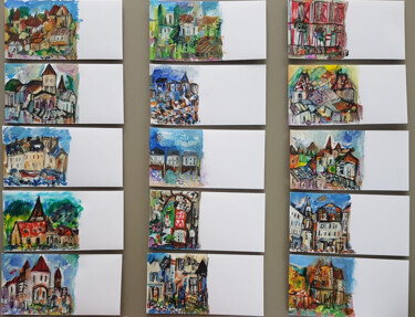 Villages - Enveloppes peintes - Peinture de voyage