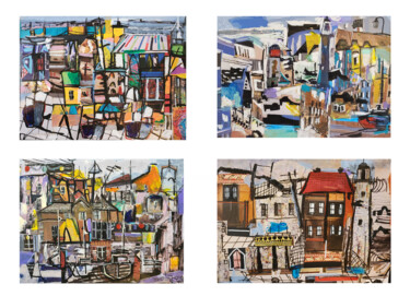 Les villes II - Collages sur papier A4